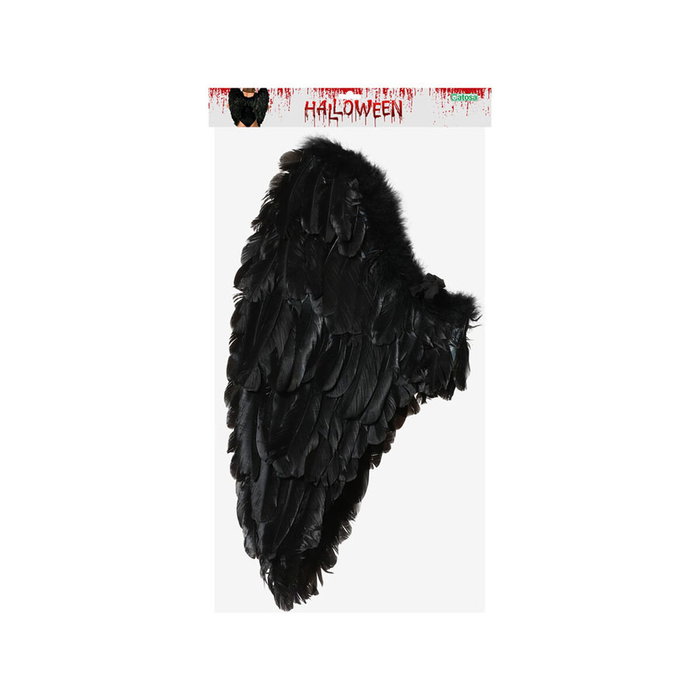 Atosa Alas Negras de 65x65 cm con Efecto de Plumas Sintéticas para Disfraz de Ángel Caído o Demonio Atosa Alas Negras de 65x65 cm con Efecto de Plumas Sintéticas para Disfraz de Ángel Caído o Demonio