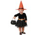 Disfraz de Bruja para Bebé con Sombrero Naranja y Vestido Negro de Estrellas - 12-24 Meses