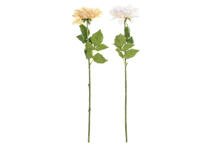 DKD Home Decor Flor Blanco Amarillo 14 x 62 x 14 cm (12 Unidades) DKD Home Decor Flor Blanco Amarillo 14 x 62 x 14 cm (12 Unidades)