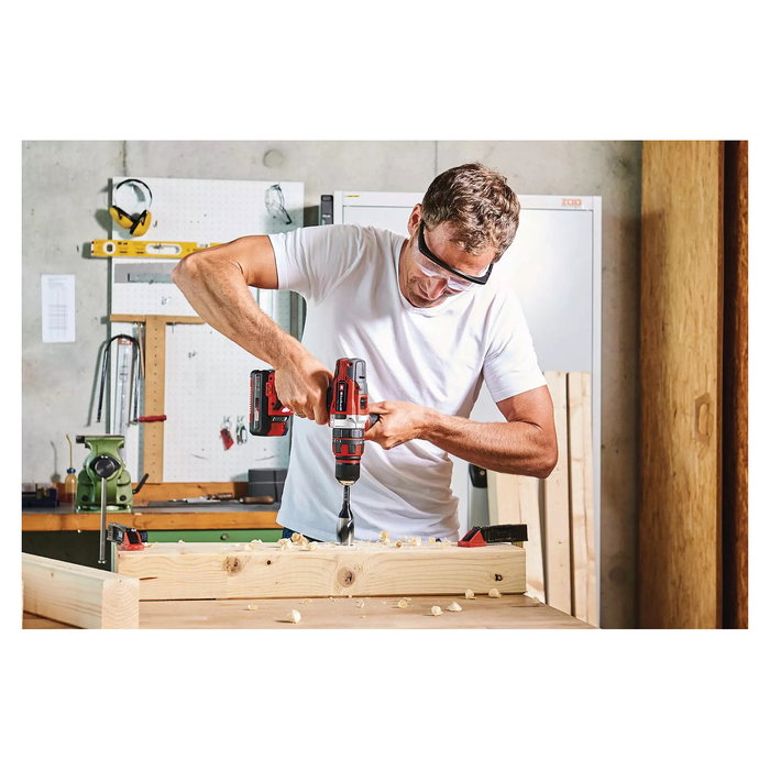 Einhell TE-CD 18/48 Li solo Taladro Percutor a Batería 18V Sin Llave 48 Nm 1500 RPM 2 Velocidades Negro Rojo