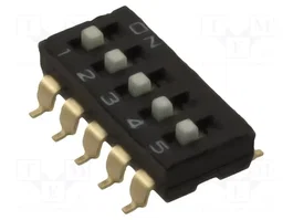 Aratas A6S-5104-H DIP-SWITCH de 5 secciones, SMT, ON-OFF