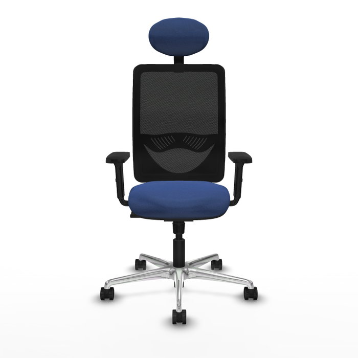 PIQUERAS Y CRESPO Silla de oficina Zulema con mecanismo Sincro, Azul marino y Negro