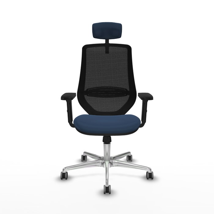 PIQUERAS Y CRESPO Silla de oficina Mardos con mecanismo Sincro, Azul marino y Negro