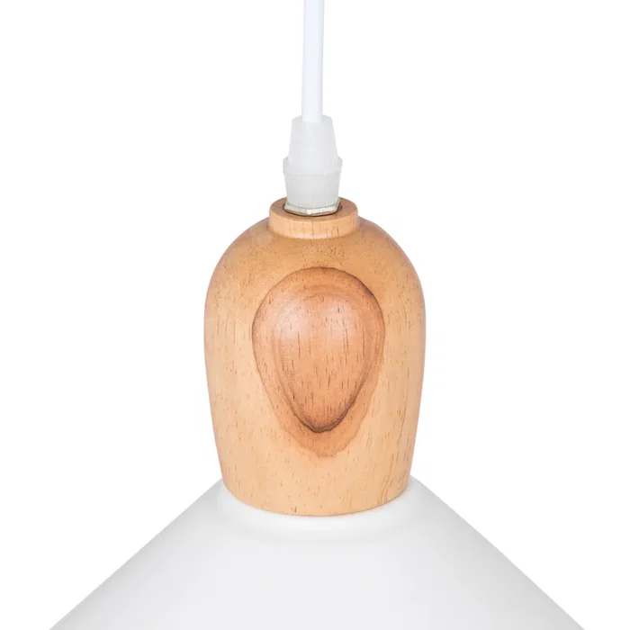 SKD Lámpara Colgante Laura Metal y Madera Diseño Moderno con Cable Regulable SKD-P134-W