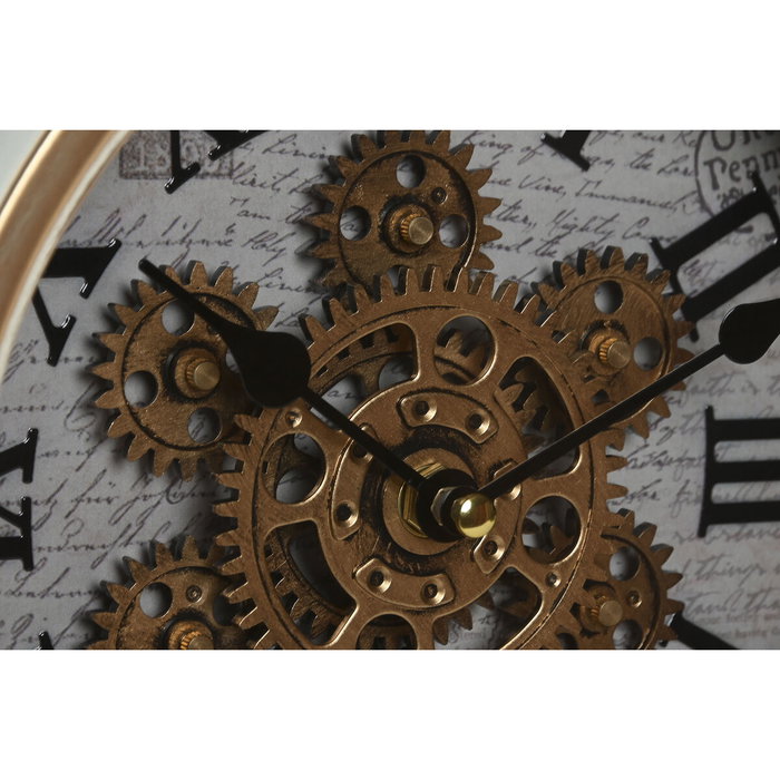 DKD Home Decor Reloj de Sobremesa Metal y Cristal Blanco y Dorado DKD Home Decor Reloj de Sobremesa Metal y Cristal Blanco y Dorado