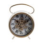 DKD Home Decor Reloj de Sobremesa Metal y Cristal Blanco y Dorado