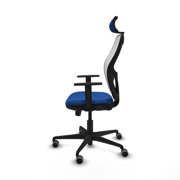 PIQUERAS Y CRESPO Silla de oficina Jorquera con mecanismo Sincro/Traslack, Azul y Blanco