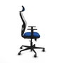 PIQUERAS Y CRESPO Silla de oficina Jorquera con mecanismo Sincro/Traslack, Azul y Blanco