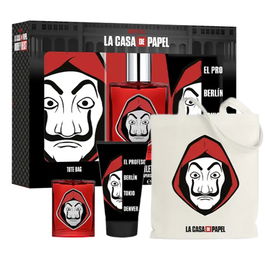Air-Val Estuche La Casa de Papel EDT 100ml + Gel Ducha 100ml + Tote Bag Máscara Dalí