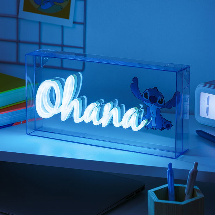 Paladone Lámpara Led Neón Stitch Ohana 15x30 cm con cable USB Paladone Lámpara Led Neón Stitch Ohana 15x30 cm con cable USB
