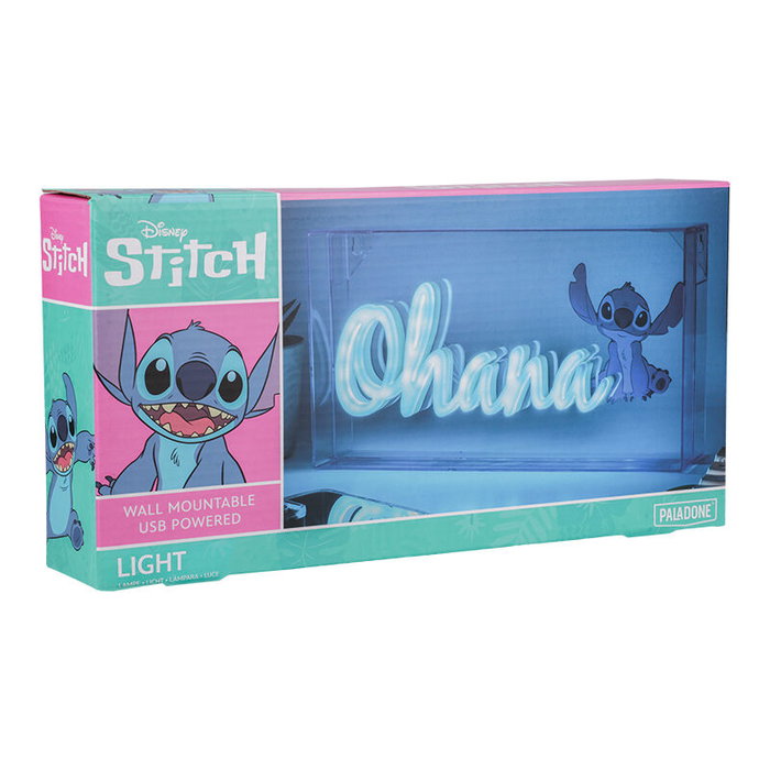 Paladone Lámpara Led Neón Stitch Ohana 15x30 cm con cable USB Paladone Lámpara Led Neón Stitch Ohana 15x30 cm con cable USB