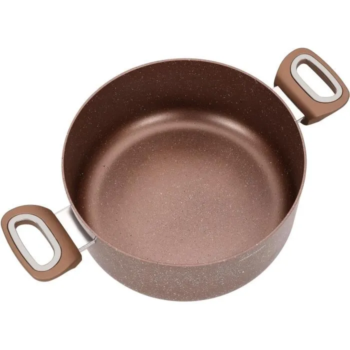 Arthur Martin AM5531 Olla de 28 cm con Tapa de Vidrio - Aluminio - Compatible con Todas las Fuentes de Calor, Incluida Inducción