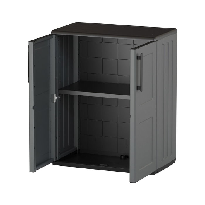 ART PLAST Armario de Resina Bajo 68x37x84 cm Gris Oscuro