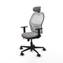 PIQUERAS Y CRESPO Silla de oficina Jorquera con mecanismo Sincro/Traslack, Similpiel Gris y Malla Blanca