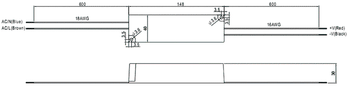 MEAN WELL LPV-35-5 Alimentador LED 30W 5VDC 5A IP67