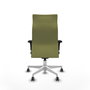 PIQUERAS Y CRESPO Sillón Albacete Verde oliva con Mecanismo Sincro y Base Blanca