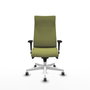 PIQUERAS Y CRESPO Sillón Albacete Verde oliva con Mecanismo Sincro y Base Blanca