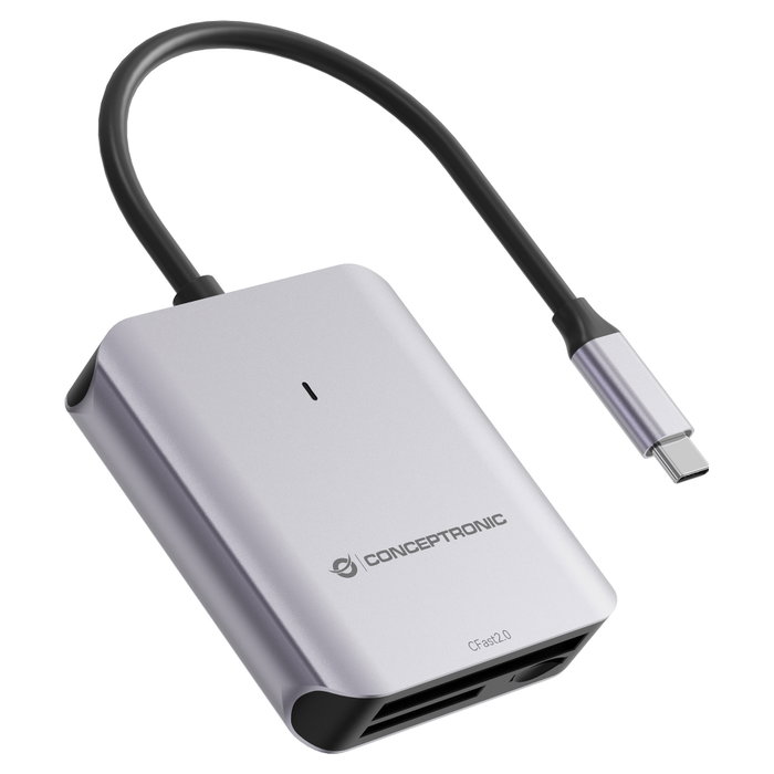 Conceptronic BIAN09G Lector de tarjetas USB 3.2 Gen 2 Type-C Gris