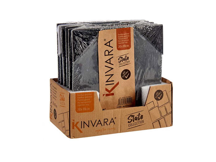 KINVARA Pizarra Aperitivo Cuadrada 20x20cm Negro