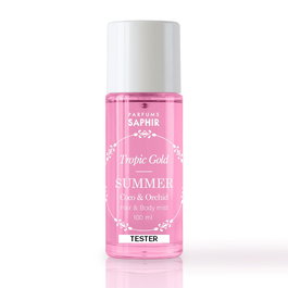 Saphir Bruma Perfumada Tester Summer Coco & Orquídea - Aroma Coco y Orquídea, Colección Tropic Gold, Cuerpo y Cabello, Spray, 100 ml