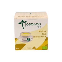 JOSENEA Infusión Melisa-Tila-Hierbaluisa 10 Pirámides Ensobradas Bio Relajante