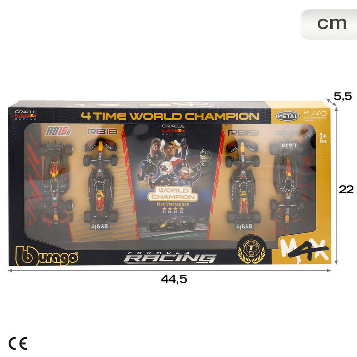 BURAGO Blister 4 coches Campeonatos F1 Red Bull metal escala 1:43