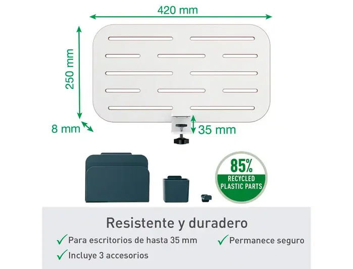 Leitz Organizador de Escritorio Ergo con Soporte para Portátil 420x250 mm Leitz Organizador de Escritorio Ergo con Soporte para Portátil 420x250 mm