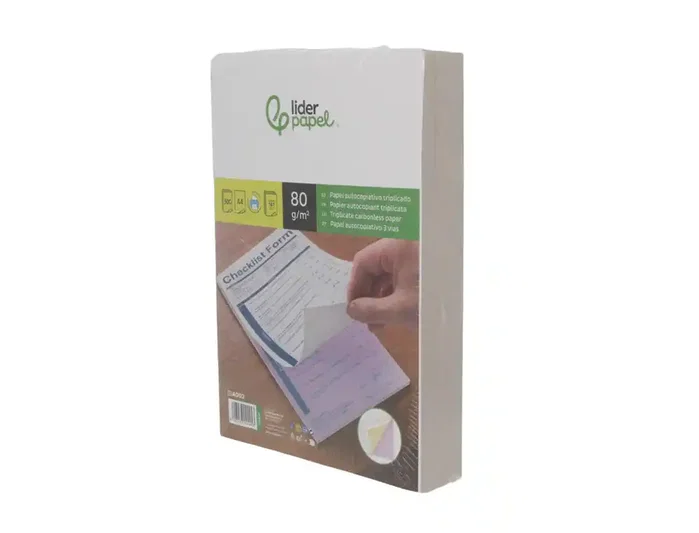 Liderpapel - Papel Autocopiativo A4 Triplicado 80 g, 500 Hojas (Blanco, Amarillo, Rosa), Paquete 167 Hojas