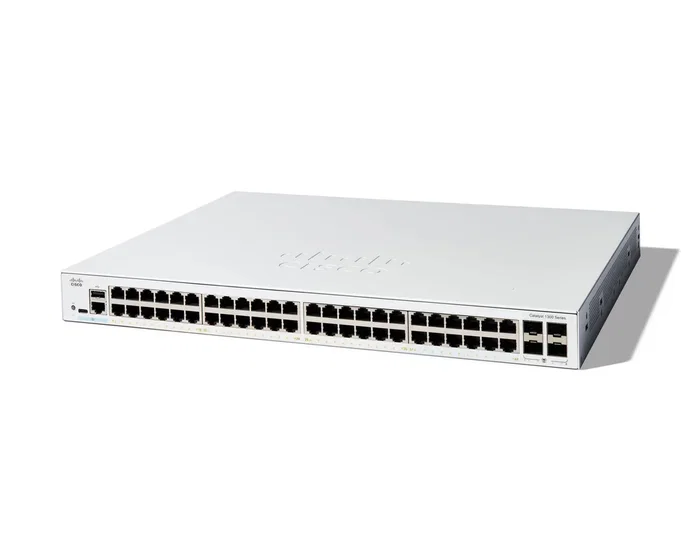 Cisco C1300-48T-4G Switch Gestionado L2/L3 Gigabit Ethernet, 48 Puertos 10/100/1000 + 4 SFP, Administración Web, QoS, VLAN, Blanco
