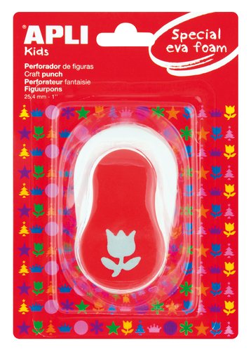 APLI Taladro Goma Eva Tulipán Rojo 25,4 mm APLI Taladro Goma Eva Tulipán Rojo 25,4 mm