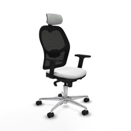 PIQUERAS Y CRESPO Silla de oficina Jorquera con mecanismo Sincro, Blanco y Negro