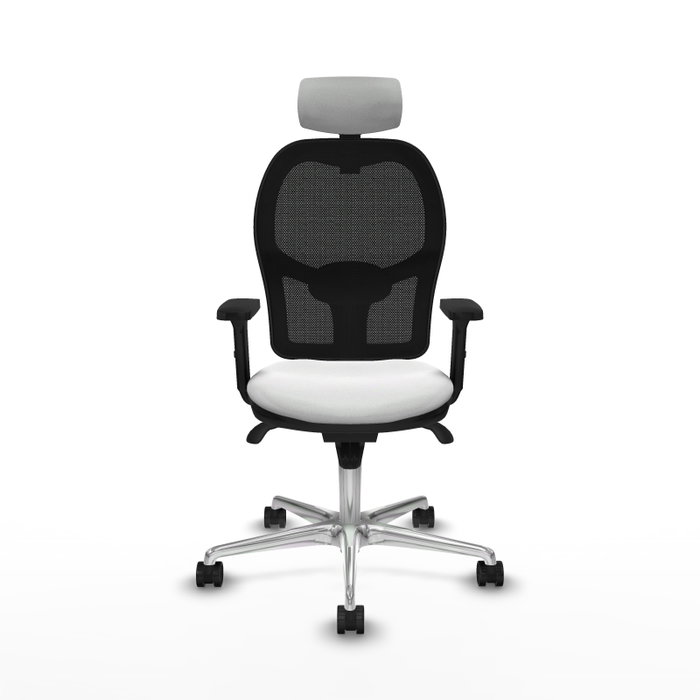 PIQUERAS Y CRESPO Silla de oficina Jorquera con mecanismo Sincro, Blanco y Negro