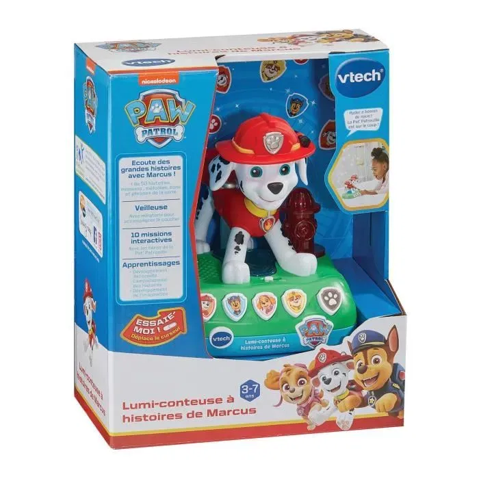 Vtech Paw Patrol Lumi-Narrador con Historias de Marcus - Narrador Infantil Interactivo - Idioma Francés