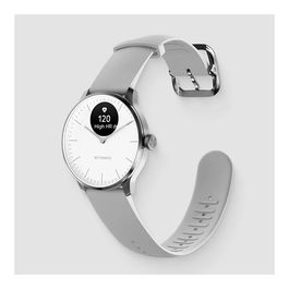 Withings ScanWatch Light Reloj Inteligente Híbrido OLED Oro 37 mm - Banda Fluoroelastómero Blanco, Monitor Cardíaco, Sueño, Resistencia al Agua 5 ATM, Batería 30 Días
