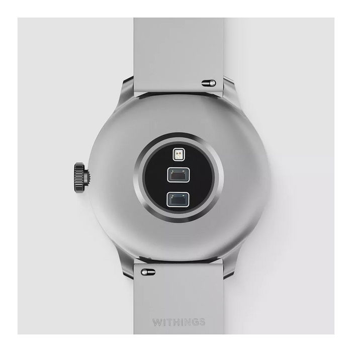 Withings ScanWatch Light Reloj Inteligente Híbrido OLED Oro 37 mm - Banda Fluoroelastómero Blanco, Monitor Cardíaco, Sueño, Resistencia al Agua 5 ATM, Batería 30 Días