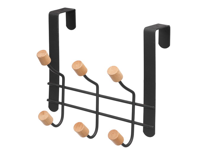 Berilo Percha 6 Pomos Puerta Negra Metal Madera 24 cm x 18 cm x 12.5 cm (Set de 12) Berilo Percha 6 Pomos Puerta Negra Metal Madera 24 cm x 18 cm x 12.5 cm (Set de 12)
