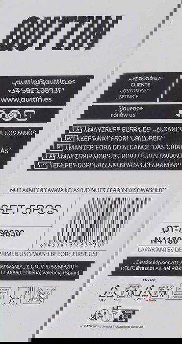 Inde Set/Conjunto 5 Piezas Cuchillos, Tijeras Y Taco Colección Natura Nero (2 Cajas)