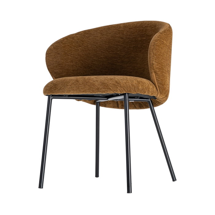 Silla Marrón Tejido-Metal Contract 56,50 X 56 X 74,50 cm (Set de 2)