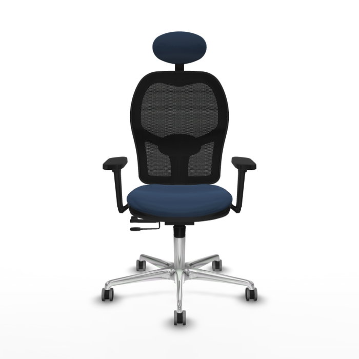 PIQUERAS Y CRESPO Silla de oficina Jorquera con mecanismo Sincro/Traslack, Azul marino y Negro