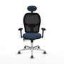 PIQUERAS Y CRESPO Silla de oficina Jorquera con mecanismo Sincro/Traslack, Azul marino y Negro