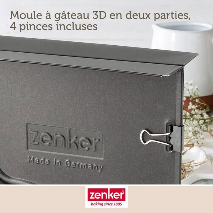 Zenker Juego de moldes de conejito de Pascua 3D y 5 cortadores de galletas Zenker Juego de moldes de conejito de Pascua 3D y 5 cortadores de galletas