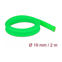 DeLOCK Funda trenzada estirable 2 m x 19 mm verde