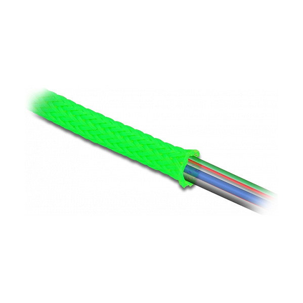 DeLOCK Funda trenzada estirable 2 m x 19 mm verde