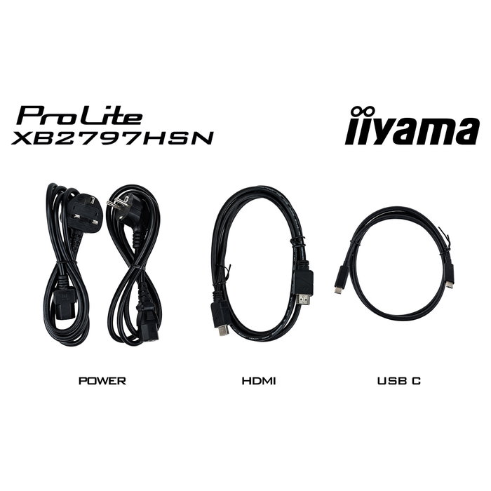 iiyama ProLite XB2797HSN-B1 Monitor 27" Full HD IPS 100Hz 1ms AMD FreeSync USB-C 65W Ethernet Negro iiyama ProLite XB2797HSN-B1 Monitor 27" Full HD IPS 100Hz 1ms AMD FreeSync USB-C 65W Ethernet Negro