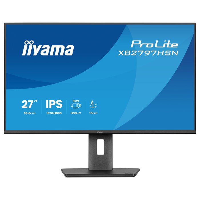 iiyama ProLite XB2797HSN-B1 Monitor 27" Full HD IPS 100Hz 1ms AMD FreeSync USB-C 65W Ethernet Negro iiyama ProLite XB2797HSN-B1 Monitor 27" Full HD IPS 100Hz 1ms AMD FreeSync USB-C 65W Ethernet Negro