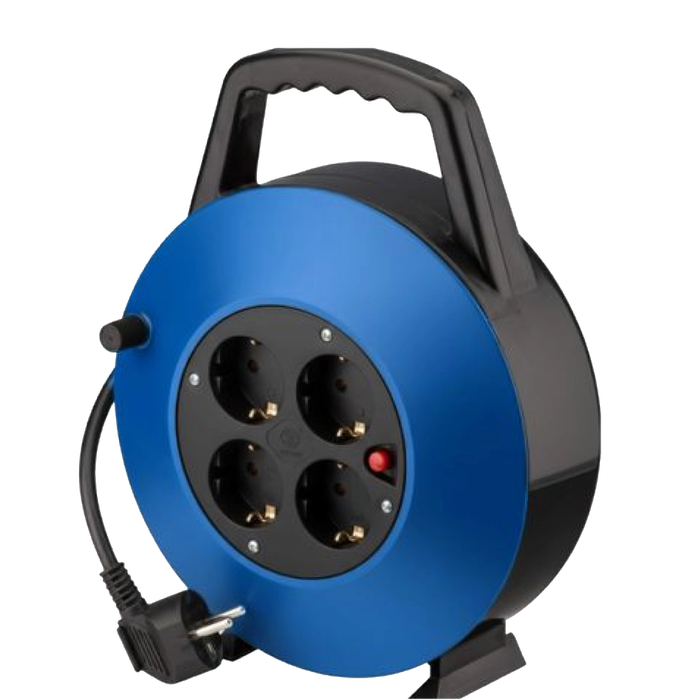 Phasak BN 3411 Regleta Enrollable 4 Tomas Schuko 10m Azul