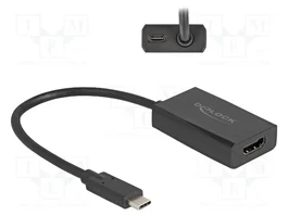 DeLOCK Adaptador HDMI hembra a USB Type-C macho 4K con PD 100 W