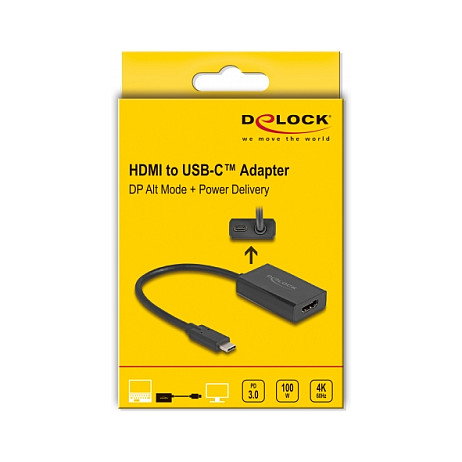DeLOCK Adaptador HDMI hembra a USB Type-C™ macho 4K con PD 100 W