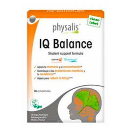 PHYSALIS Iq Balance 30 Comprimidos - Complemento para la Memoria y Concentración con Ginkgo, Bacopa y Vitaminas B