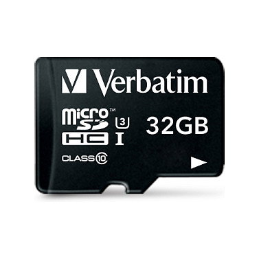 Verbatim 32GB Tarjeta de Memoria MicroSDHC Pro, Clase 10, UHS-I, Lectura 90MB/s + Adaptador SD